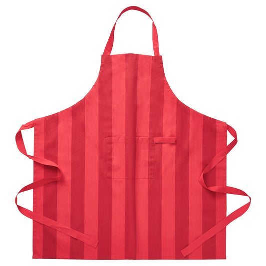 VINTERFINT apron, striped red, 85x89 cm