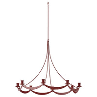 VINTERFINT chandelier, for 8 candles red, 64 cm