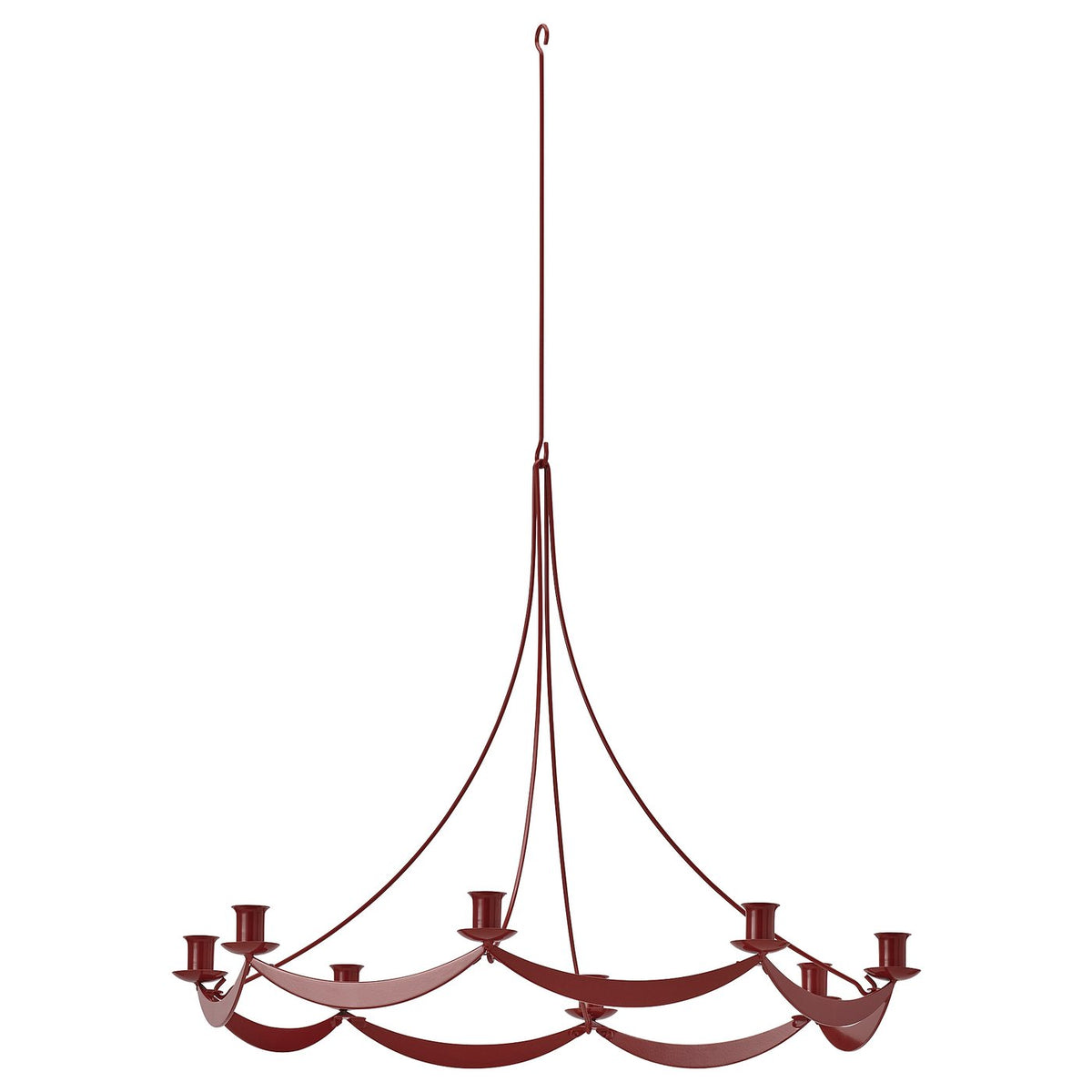 VINTERFINT chandelier, for 8 candles red, 64 cm