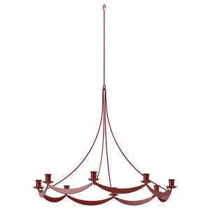 VINTERFINT chandelier, for 8 candles red, 64 cm