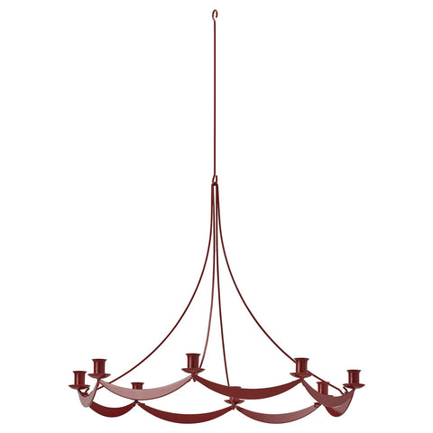 VINTERFINT chandelier, for 8 candles red, 64 cm