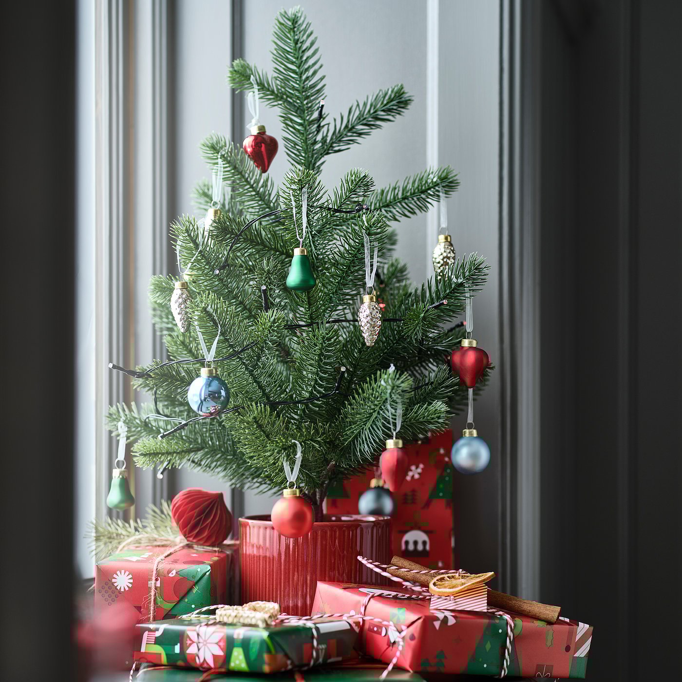 VINTERFINT artificial potted plant, in/outdoor/Christmas tree green, 12 cm