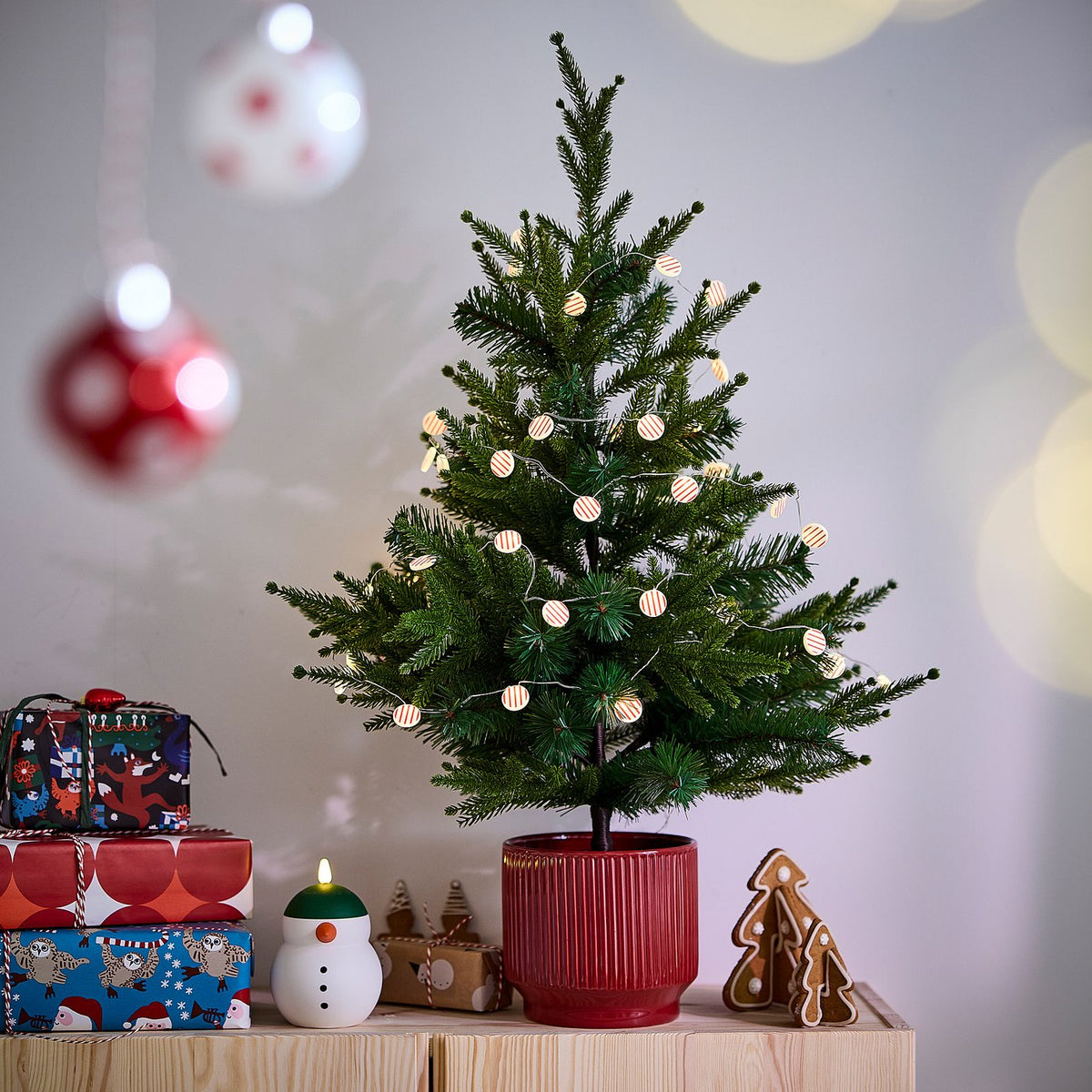 VINTERFINT artificial potted plant, in/outdoor/Christmas tree green, 15 cm