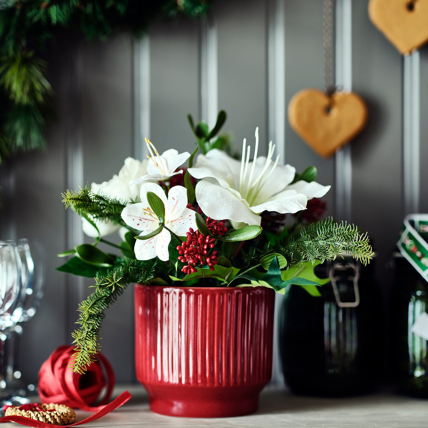 VINTERFINT artificial potted plant, in/outdoor arrangement, 12 cm