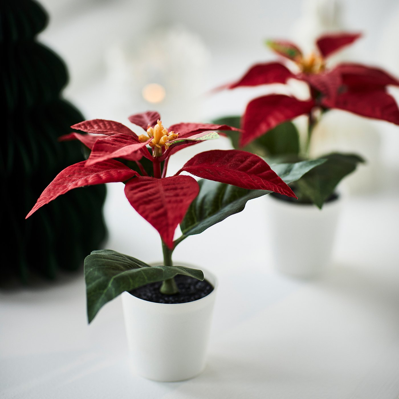 VINTERFINT artificial potted plant, in/outdoor Poinsettia/red, 6 cm