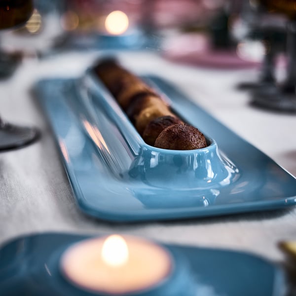VINTERFINT serving platter, blue, 40x14 cm Serving platter, blue,40x14 cm