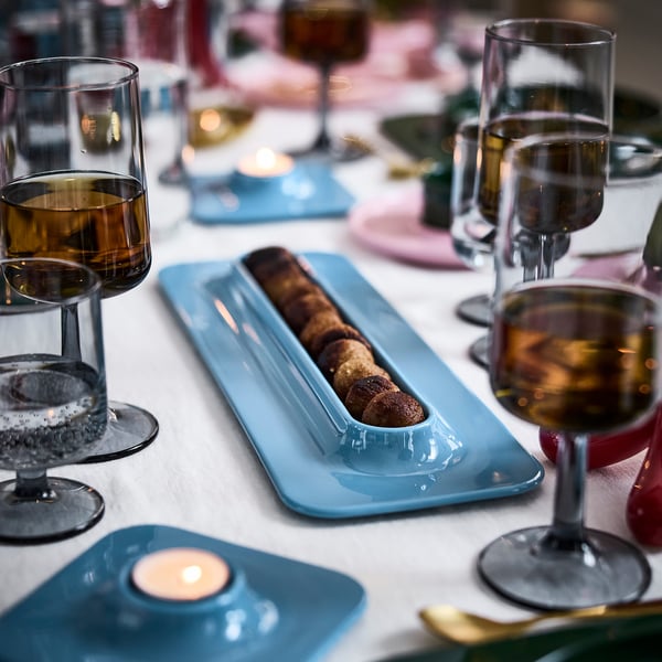 VINTERFINT serving platter, blue, 40x14 cm Serving platter, blue,40x14 cm