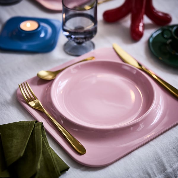 VINTERFINT plate, pink, 27x27 cm Plate, pink,27x27 cm