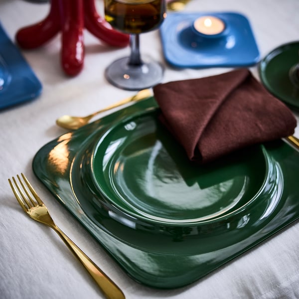 VINTERFINT plate, dark green, 27x27 cm Plate, dark green,27x27 cm