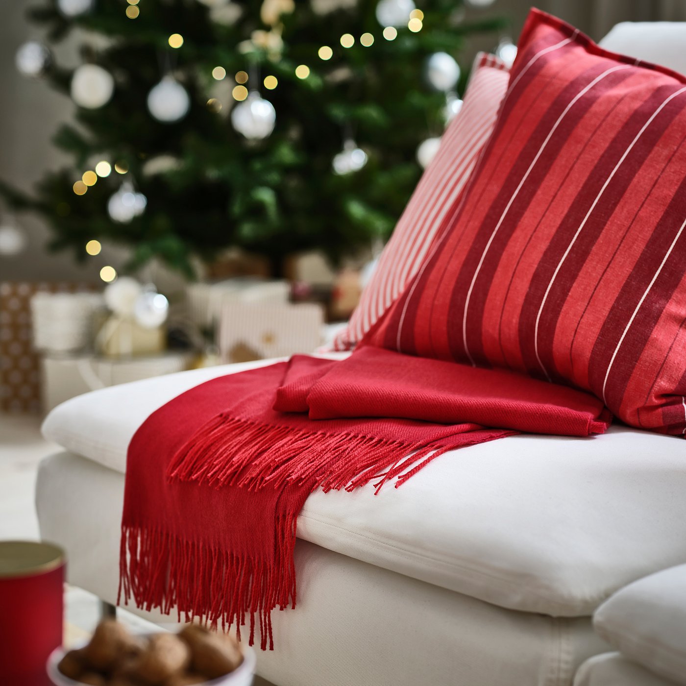 VINTERFINT throw, red, 160x120 cm