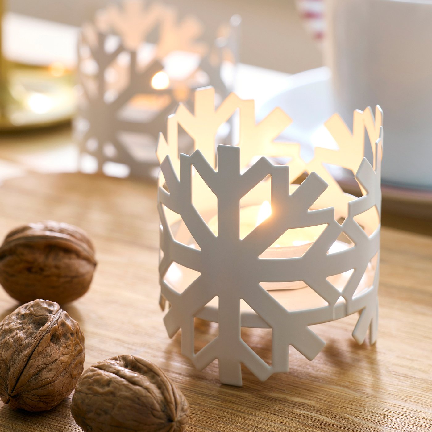 VINTERFINT tealight holder, white, 7 cm