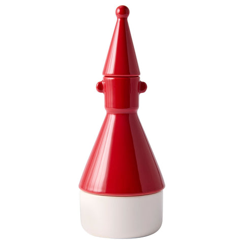 VINTERFINT tealight holder/candle holder, white/red, 22 cm