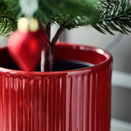 VINTERFINT plant pot, in/outdoor/red, 12 cm