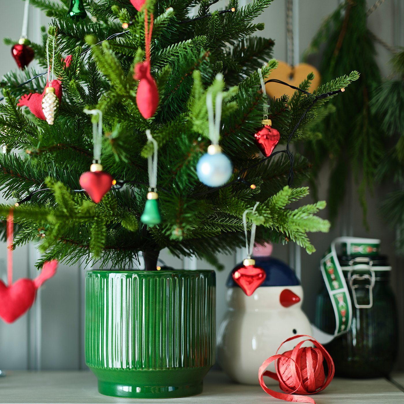 VINTERFINT plant pot, in/outdoor/green, 17 cm