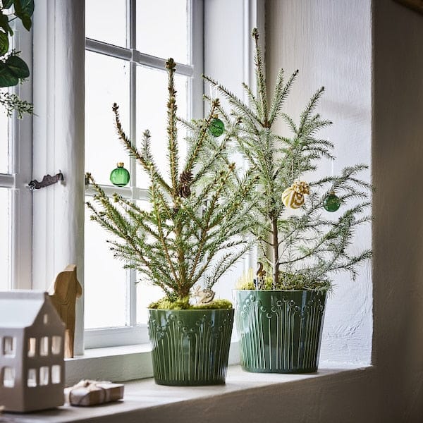 Ikea VINTERFINT - Plant pot, green, 15 cm