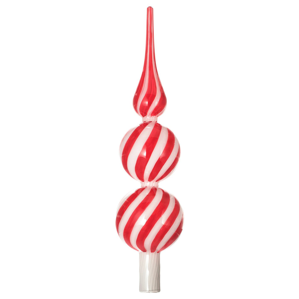 VINTERFINT top spire, glass red/white, 28 cm