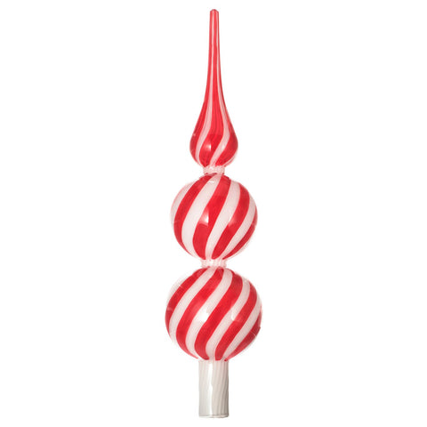 VINTERFINT top spire, glass red/white, 28 cm