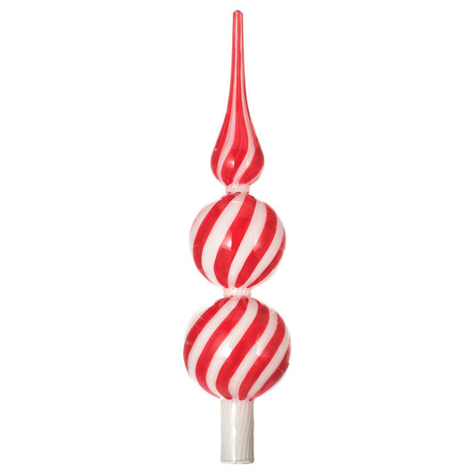 VINTERFINT top spire, glass red/white, 28 cm