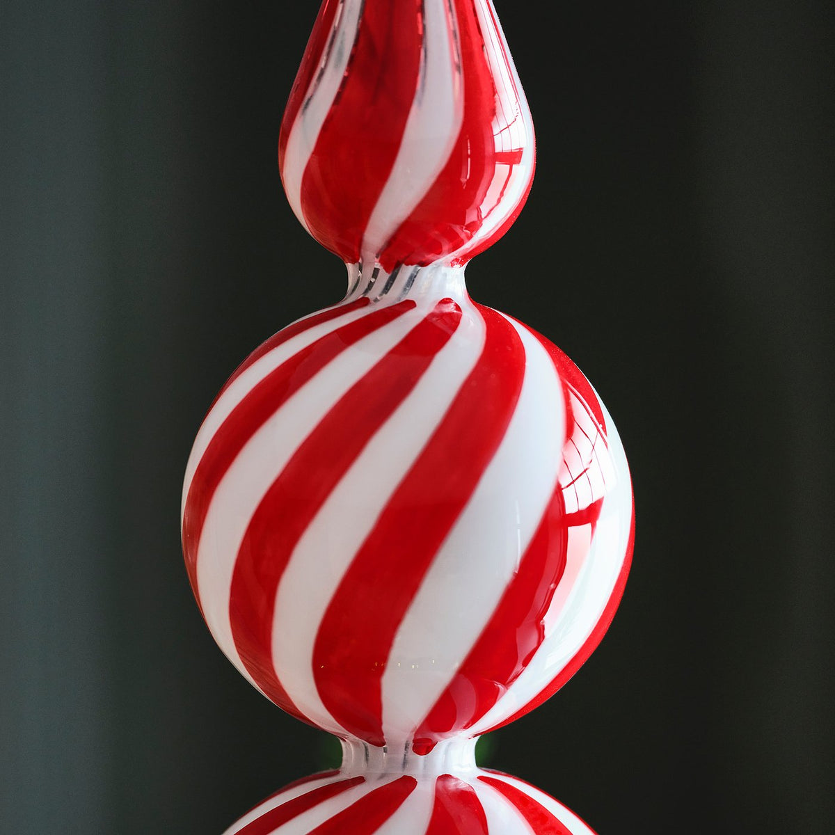 VINTERFINT top spire, glass red/white, 28 cm