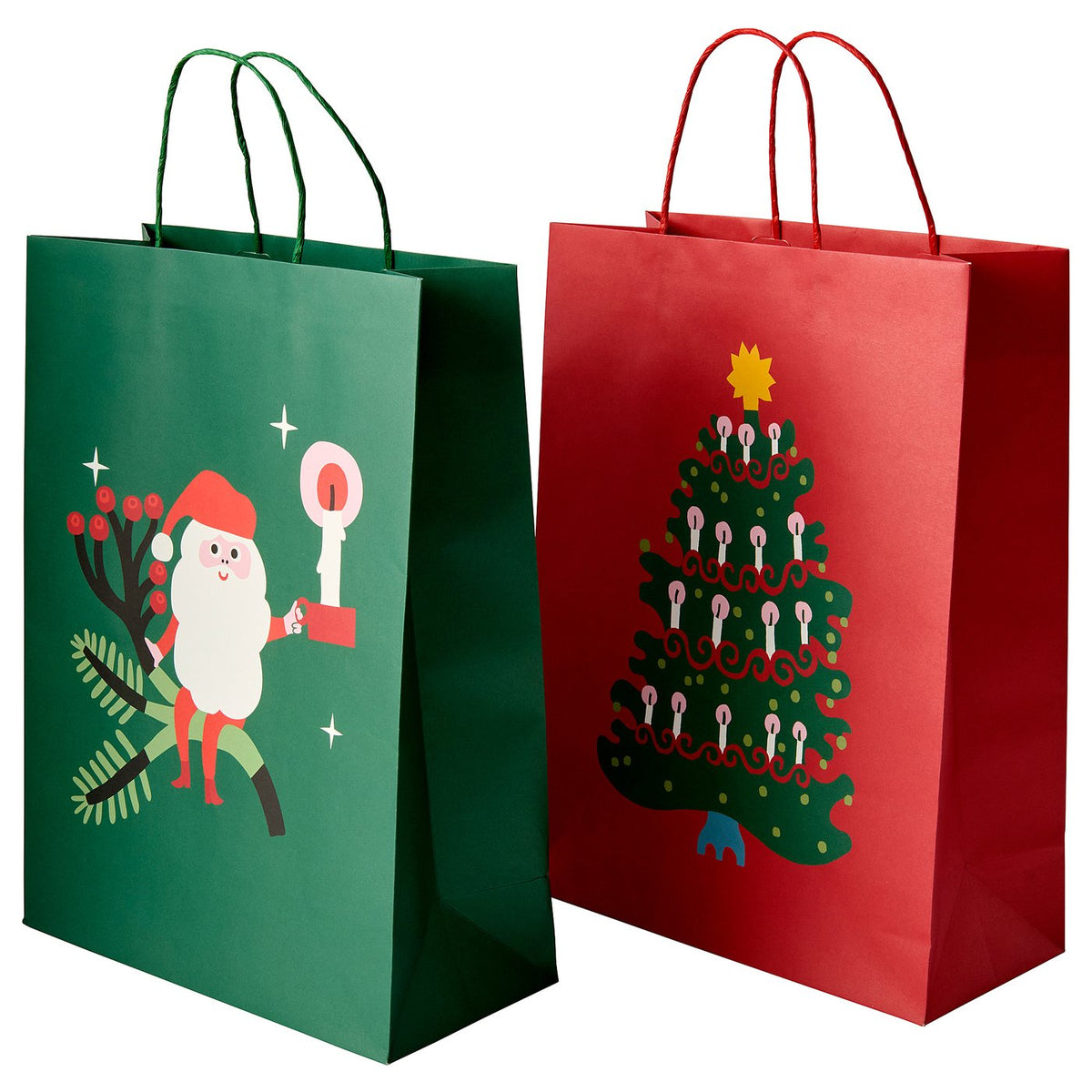 VINTERFINT gift bag, christmas motifs mixed colours, 26x35 cm, 2 pack