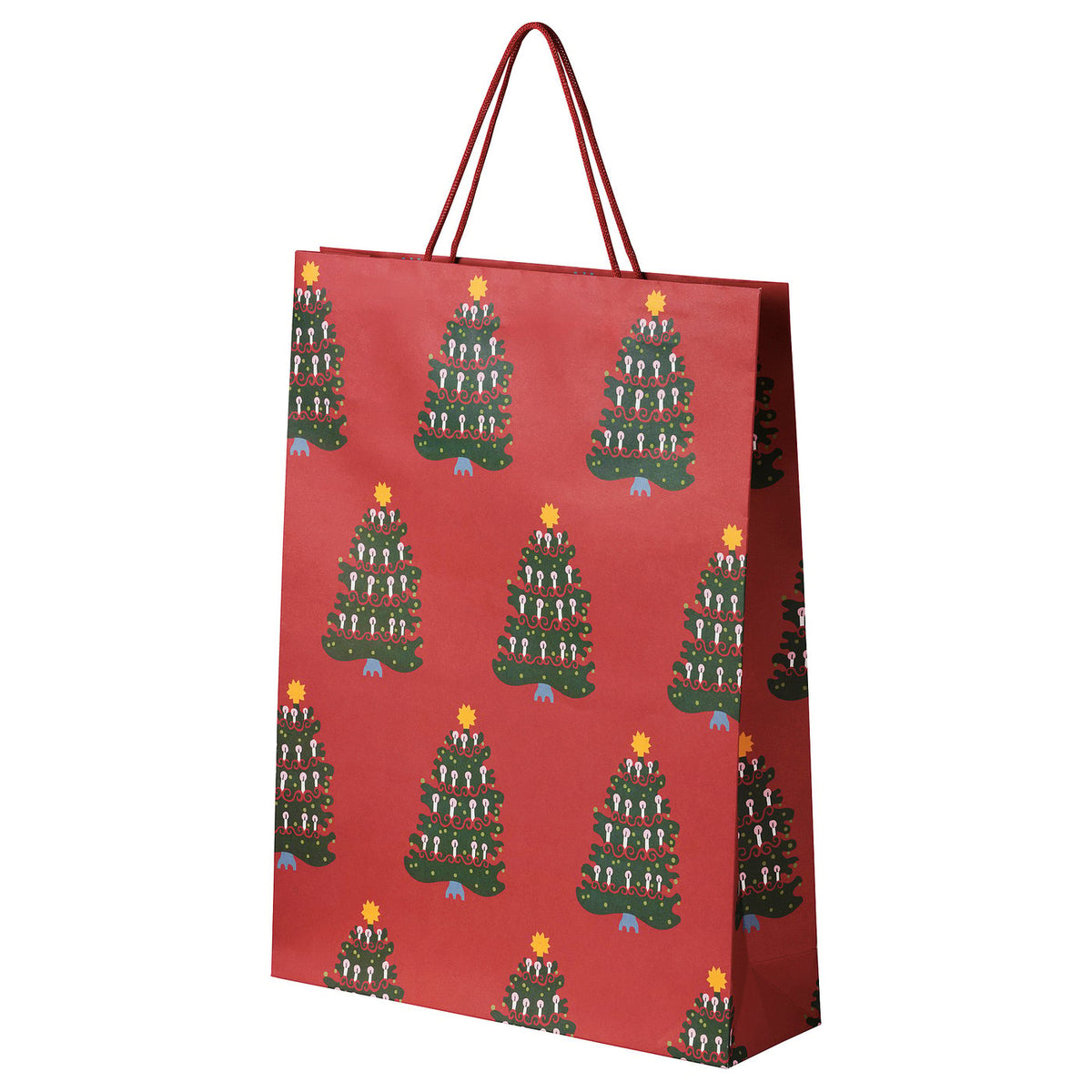 VINTERFINT gift bag, Christmas pattern/red, 38x50 cm