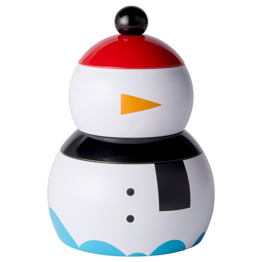 VINTERFINT scented candle in tin, set of 2, snowman candy cane/white, 11.5 cm