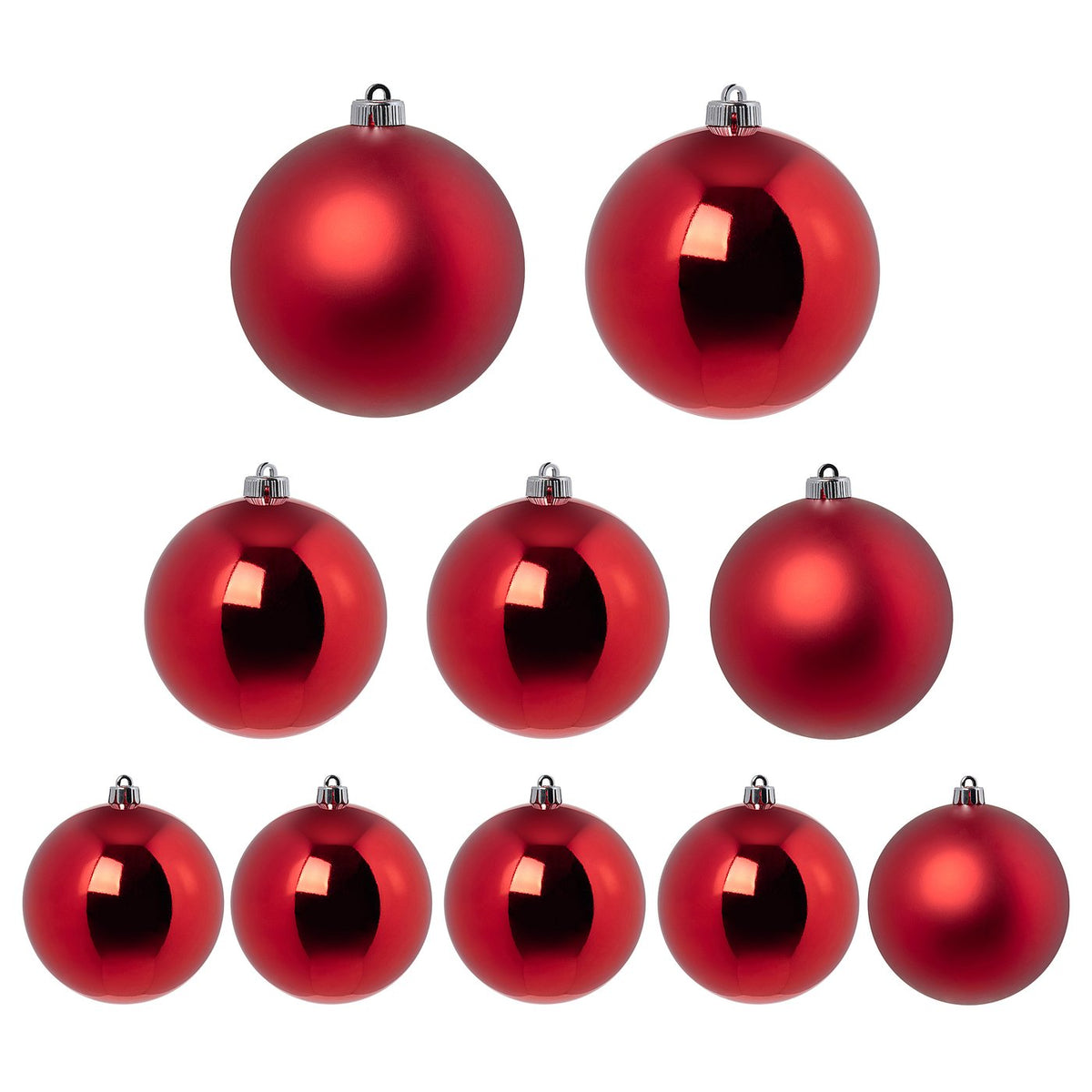VINTERFINT tree ornament set of 10, mixed sizes/red, 10 pack