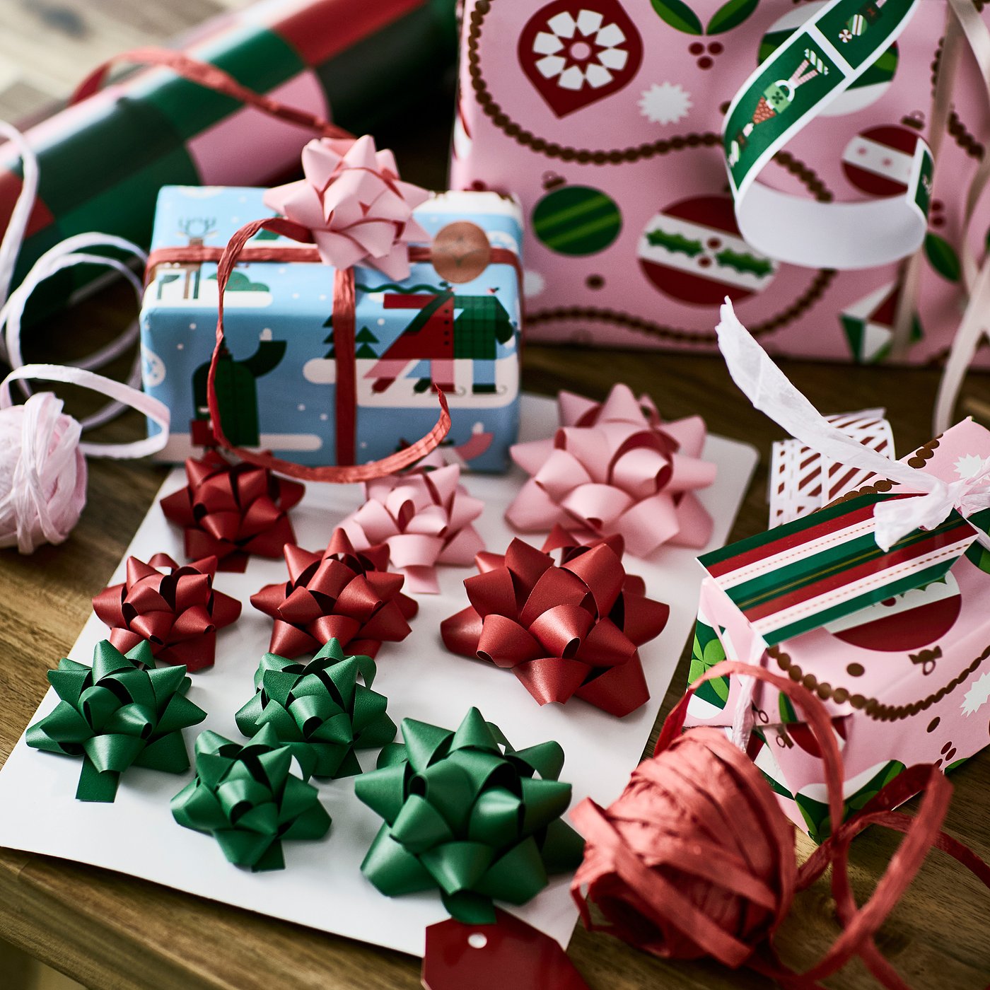 VINTERFINT gift bow, set of 12, mixed colours/mixed sizes
