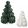 VINTERFINT decoration set of 2, Christmas tree shaped white/green