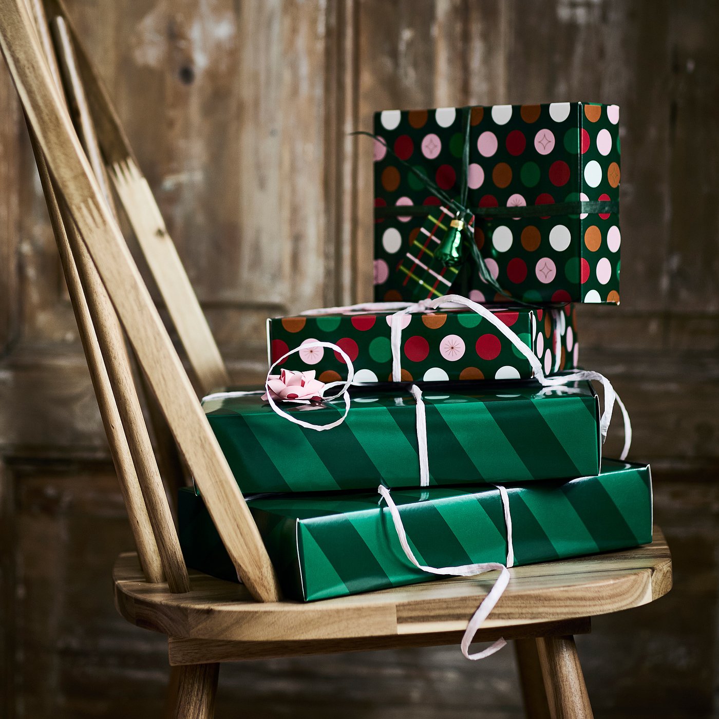 VINTERFINT gift box, set of 2, mixed patterns green