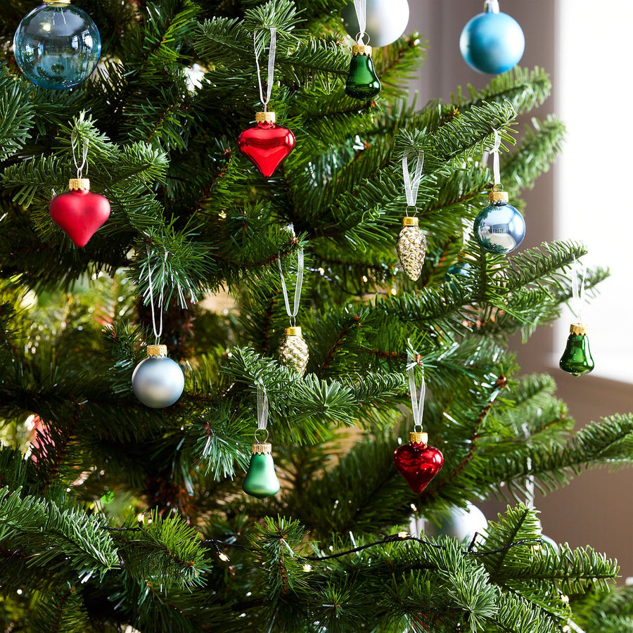 VINTERFINT tree ornament set of 20, bauble glass/mixed shapes mixed colours