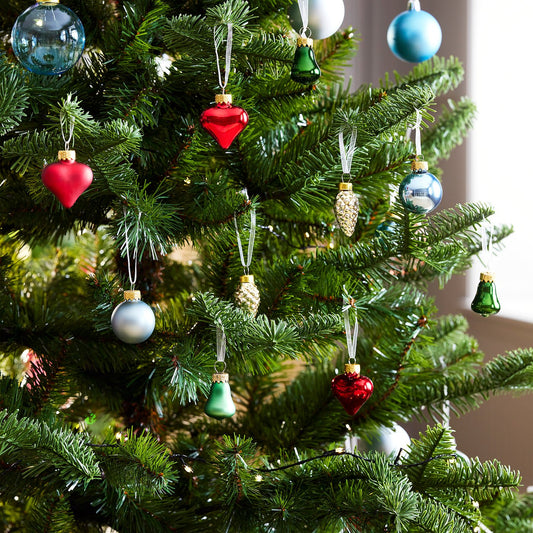 VINTERFINT tree ornament set of 20, bauble glass/mixed shapes mixed colours