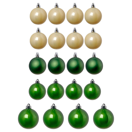 VINTERFINT tree ornament set of 20, green/white