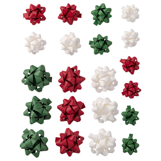 VINTERFINT gift bow, set of 21, mixed sizes/mixed colours