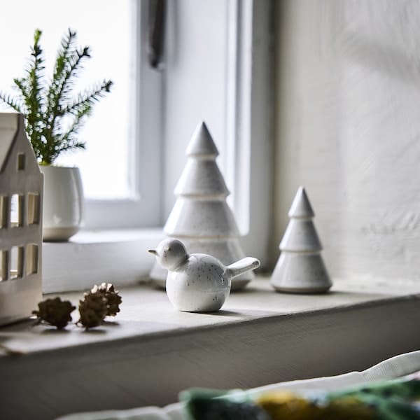 Ikea VINTERFINT - Decoration set of 3, Christmas tree/bird white