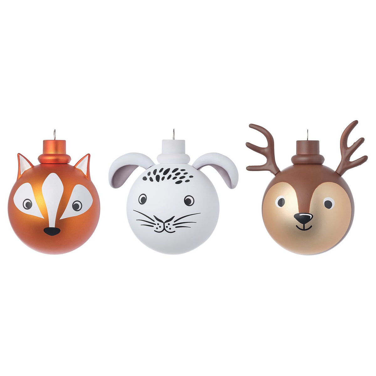 VINTERFINT tree ornament set of 3, bauble animals