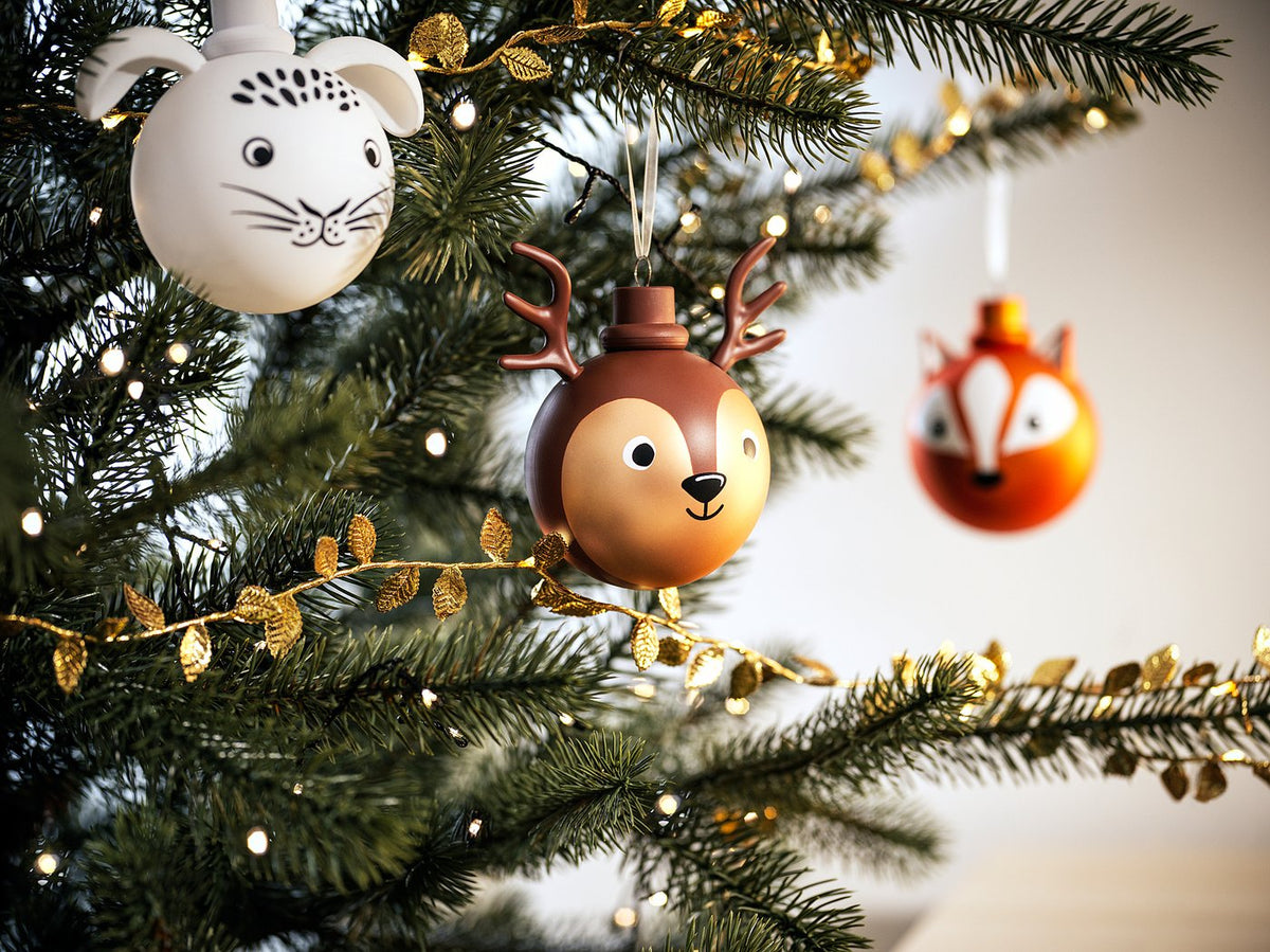 VINTERFINT tree ornament set of 3, bauble animals