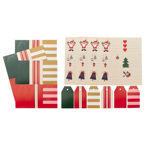 Ikea VINTERFINT - Label, set of 48, christmas motifs