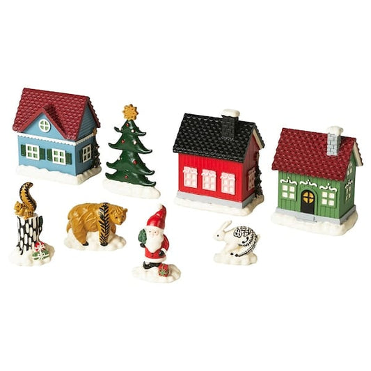 Ikea VINTERFINT - Decoration set of 8, winter village