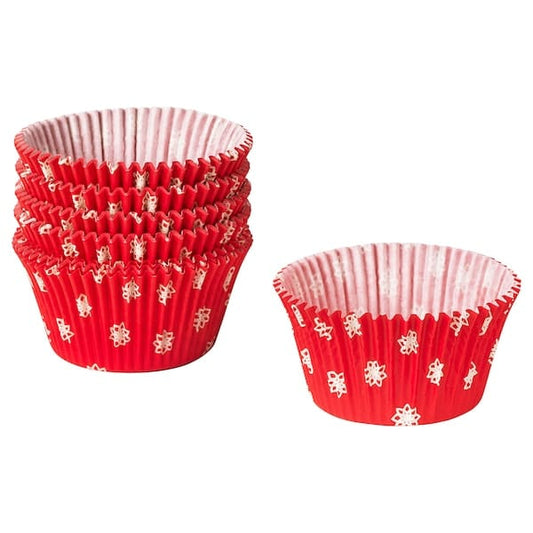 Ikea VINTERFINT - Baking cup, star pattern red