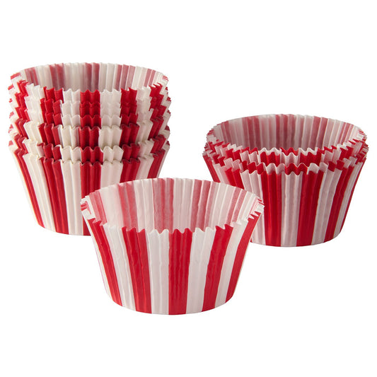 VINTERFINT baking cup, striped red/white, 65 pack