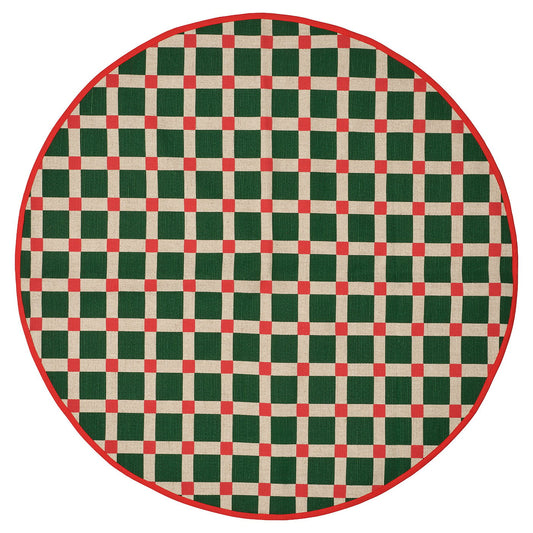 VINTERFINT Christmas tree mat, check pattern multicolour, 100 cm