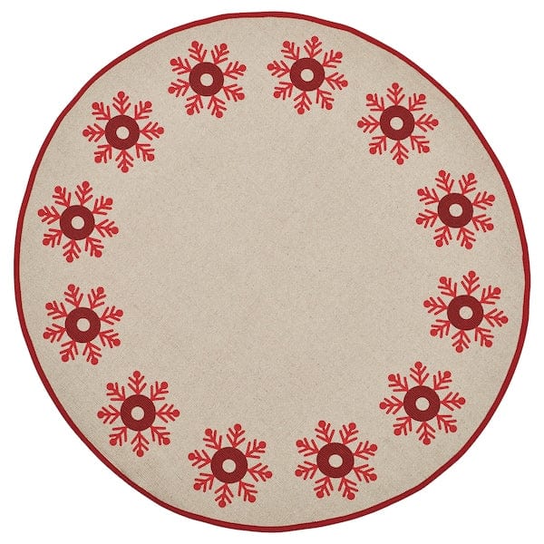 Ikea VINTERFINT - Christmas tree mat, natural/red, 100 cm