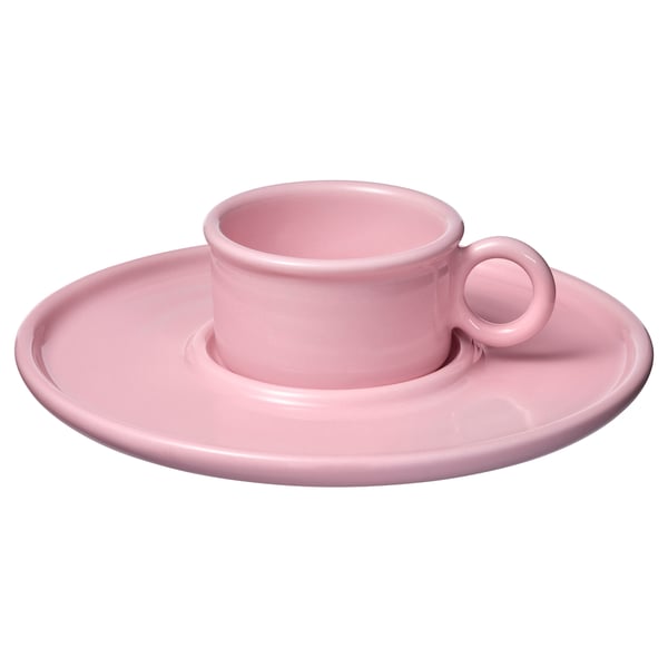 VINTERFINT cup and saucer, pink, 7 cl Cup and saucer, pink,7 cl