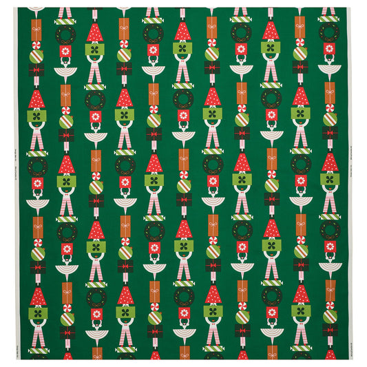 VINTERFINT pre-cut fabric, christmas motifs green, 300x150 cm