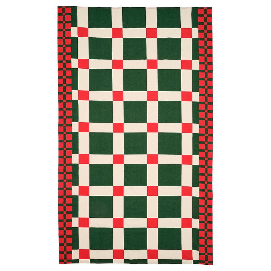 VINTERFINT tablecloth, check pattern red/green, 145x240 cm