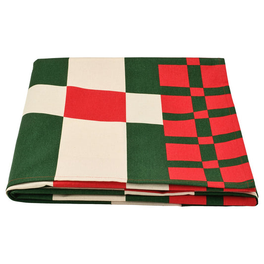 VINTERFINT tablecloth, check pattern red/green, 240x145 cm