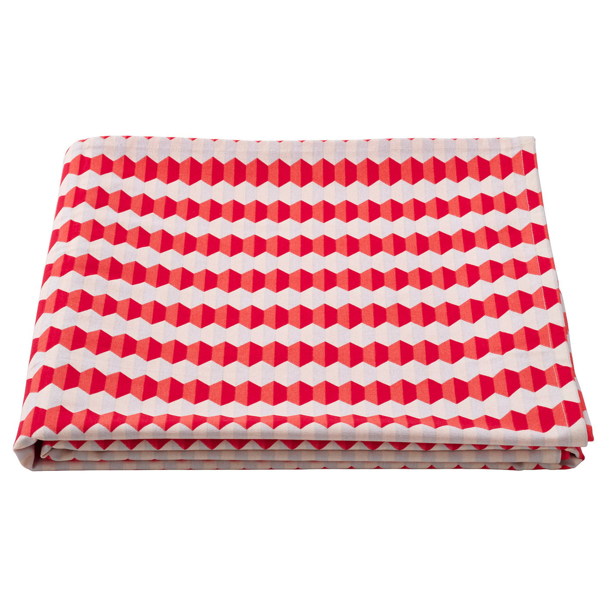 VINTERFINT tablecloth, striped white/red, 145x240 cm