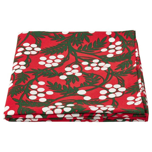 VINTERFINT tablecloth, berry pattern red, 240x145 cm