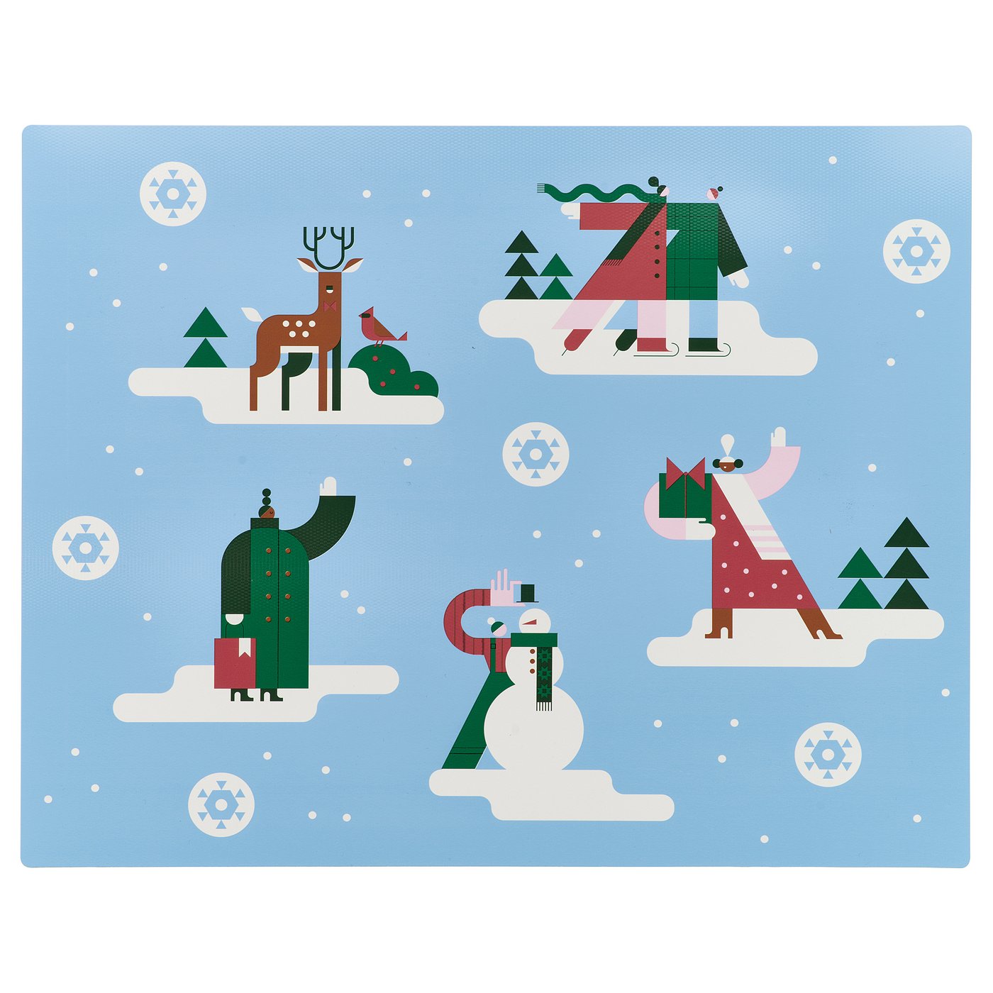 VINTERFINT place mat, winter blue, 45x35 cm